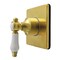 Kingston Brass Single-Handle Six-Way Diverter Valve with Square Trim Kit, Brushed Brass KS4047BPL - alternate 1