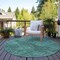 Homeroots 8' Teal Blue And Charcoal Round Geometric Washable Indoor Outdoor Area Rug 577603 - alternate 7