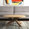 Homeroots 42" Natural Solid Wood Round Cross Legs Coffee Table 597141 - alternate 1