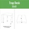Correll Trapezoid 32 in W, 22 in L, 25 in to 35 in H, Particleboard, Gray Granite AD2232TF-TRP-15 - alternate 7