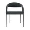Armen Living Morgan Upholstered Dining Chair with Matte Black Iron and Charcoal Fabric - Set of 2 LCMOSIBLKCH - alternate 7