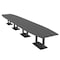 Skutchi Designs Boat Conference Table With Power, 48 in W, 264 in L, Grey HAR-BOT-48x264-DOU.BK-WA7949-NA - alternate 1