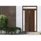 Vdomdoors Front Exterior Prehung Metal-Plastic Door Frosted Glass / MANUX 8112 Walnut / Office Commercial and MANUX8112EXD-WLN-W16+32+16-H80+14-RH-I - alternate 1