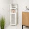 Happimess Solstice 47"H Handcrafted Pine Wood Bathroom Freestanding Floor Bathroom Storage Cabinet w/Louvered SHF2002W - alternate 8