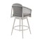 Homeroots 44" Light Gray Metal Swivel Outdoor Bar Height chair with Footrest 571182 - alternate 9