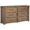 Homeroots 67" Natural Solid Wood Six Drawer Double Dresser 524605 - alternate 1