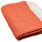 Homeroots 50" X 60" Orange And White Woven Herringbone Plush Throw Blanket 475728 - alternate 5