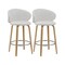 Homeroots Set of Two 26" White and Brown Faux Leather and Solid Wood Low Back Counter Height Bar Chairs, 2PK 555081 - alternate 6