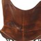 Homeroots 30" Brown and Black Genuine Leather Butterfly Chair 548254 - alternate 7