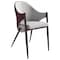 Leisuremod Sante Modern Leather Dining Arm Chair with Iron Legs in White/Bordouex SC53WB - alternate 1