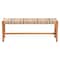 Bali & Pari Prita Bohemian Paper Loom and Natural Mahogany Wood Dining Bench 249-13885-ZORO - alternate 7