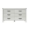 Homeroots 58" White Solid Wood Six Drawer Double Dresser 478652 - alternate 1