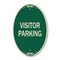 Signmission Reserved Parking Sign Visitor Parking, 12 Inch X 18 Inch Architectural Oval, Heavy Gauge Aluminum A-OV-G-1218-23019 - alternate 1