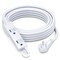 Maximm 25ft 3-Outlet Angled Flat Plug Extension Cord w/ Closing Hook, White ADW-LA04-05-25FT - alternate 1