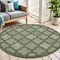 Homeroots 4' Dark Green And Light Green Round Geometric Indoor Outdoor Area Rug 572335 - alternate 9