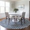 Homeroots 8' Navy Blue And Ivory Round Geometric Washable Indoor Outdoor Area Rug 583308 - alternate 9