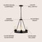 Jonathan Y Coronet 20" 3-Light Iron/Seeded Glass Rustic Farmhouse LED Chandelier, Oil Rubbed Bronze JYL7511A - alternate 14