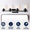 Jonathan Y Bungalow 32" 4-Light Iron/Seeded Glass Rustic Farmhouse LED Vanity Light, Black/Gray Oak Wood Finish JYL7510B - alternate 13