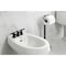 Kingston Brass Three-Handle Bidet Faucet with Knurled Handle and Brass Pop-Up, Matte Black KB6320KNL - alternate 5