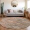 Homeroots 8' Brown And Terra Cotta Round Southwestern Washable Indoor Outdoor Area Rug 603535 - alternate 9