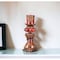 Homeroots 16" Tall Red and Brown Faux Marble Candle Holder with Candle 468327 - alternate 5
