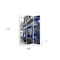 Homeroots 72" Blue And Gray Canvas Folding Three Panel Screen Room Divider 274657 - alternate 5