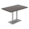 Flash Furniture Bennett 30 in x 48 in Solid Wood Indoor Tabletop, Dark Brown with 27 in x 15 in Silver GSF-REC3048-DKBRN-TB002S-GG - alternate 1
