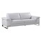 Homeroots 90" Light Gray Italian Leather Sofa With Silver Legs 329617 - alternate 1