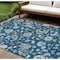 Homeroots 10' X 14' Navy Blue Ivory And Gray Floral Washable Indoor Outdoor Area Rug 597835 - alternate 1