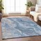 Homeroots 9' X 12' Denim Blue And Ivory Abstract Washable Indoor Outdoor Area Rug 617600 - alternate 9