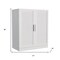 Homeroots 31in White Wood Accent Cabinet With Two Doors 691113 - alternate 5