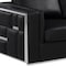 Homeroots 73" Black And Silver Metallic Top Grain Leather Loveseat 534094 - alternate 9