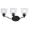 Vaxcel Bellwood 21.75 in 3-Light Traditional Black Bathroom Vanity Fixture, Glass Shade W0519 - alternate 1