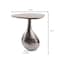 Homeroots 22" Silver And Beige Cast Aluminum And Marble Pedestal End Table 627515 - alternate 9