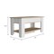 Homeroots 40" Oak and White Storage Bench with Flip Top 535165 - alternate 7