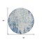 Homeroots 8' Denim Blue And Ivory Round Abstract Washable Indoor Outdoor Area Rug 612318 - alternate 8