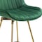 Homeroots Set of Two 29" Green and Gold Velvet and Metal Low Back Bar Height Swivel Bar Chairs 543455 - alternate 7