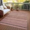 Homeroots 5' X 8' Pink And Taupe Striped Washable Indoor Outdoor Area Rug 615351 - alternate 8