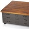 Homeroots 36" Brown and Gray Solid Wood and Metal Square Coffee Table With Three Drawers 389935 - alternate 4