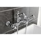 Kingston Brass Two-Handle Wall Mount Bridge Kitchen Faucet with Brass Sprayer, Polished Chrome KS2441AXBS - alternate 5