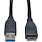 Tripp Lite series USB 3.0 SuperSpeed Device Cable (A to Micro-B M/M) Black, 6-ft U326-006-BK - alternate 1