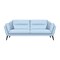 Homeroots 87" Sky Blue Leather Sofa With Black Legs 546414 - alternate 1