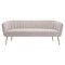 Homeroots 70" Beige Velvet Sofa With Gold Legs 385936 - alternate 1