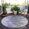 Homeroots 8' Purple Ivory And Charcoal Round Abstract Washable Indoor Outdoor Area Rug 582400 - alternate 8
