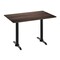Flash Furniture 48" x 30" Tabletop, Seamless Surface Technology, Dark Brown and 5" x 22" Black Table Height T-Bases ST-REC3048-WBR-T0522-GG - alternate 1