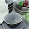 Hometrends Soho Lounge 12 Piece Square Stoneware Dinnerware Set in Grey and Black 129485.12 - alternate 6