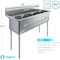Amgood 59 in. x 23.5 in. Stainless steel Three Compartment Sink with 18 in. x 18 in. Bowls SINK S3C-181812-Z - alternate 5