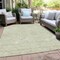 Homeroots 9' X 12' Artichoke Green And Ivory Floral Washable Indoor Outdoor Area Rug 594603 - alternate 9