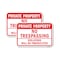 Signmission Private Property No Trespassing Violators Prosecut 3, 18'' X 24'' 2 Signs, Heavy Gauge Aluminum, 2PK A-1824-2PACK-24830 - alternate 1