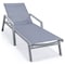 Leisuremod Marlin Patio Chaise Lounge Chair with Armrests in Grey Aluminum Frame, Dark Grey MLAGR-77DGR - alternate 1